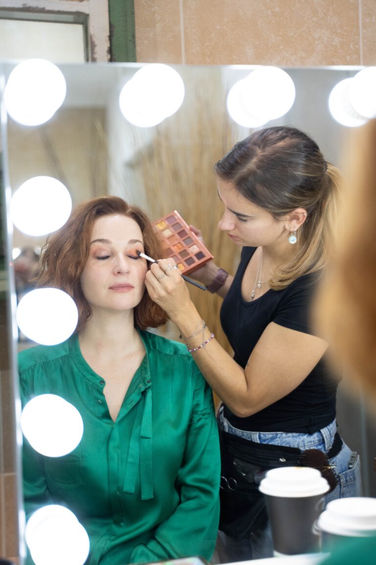 Lauren Judd - Make Up Artist with Amy Beth Hayes on set with WiRED