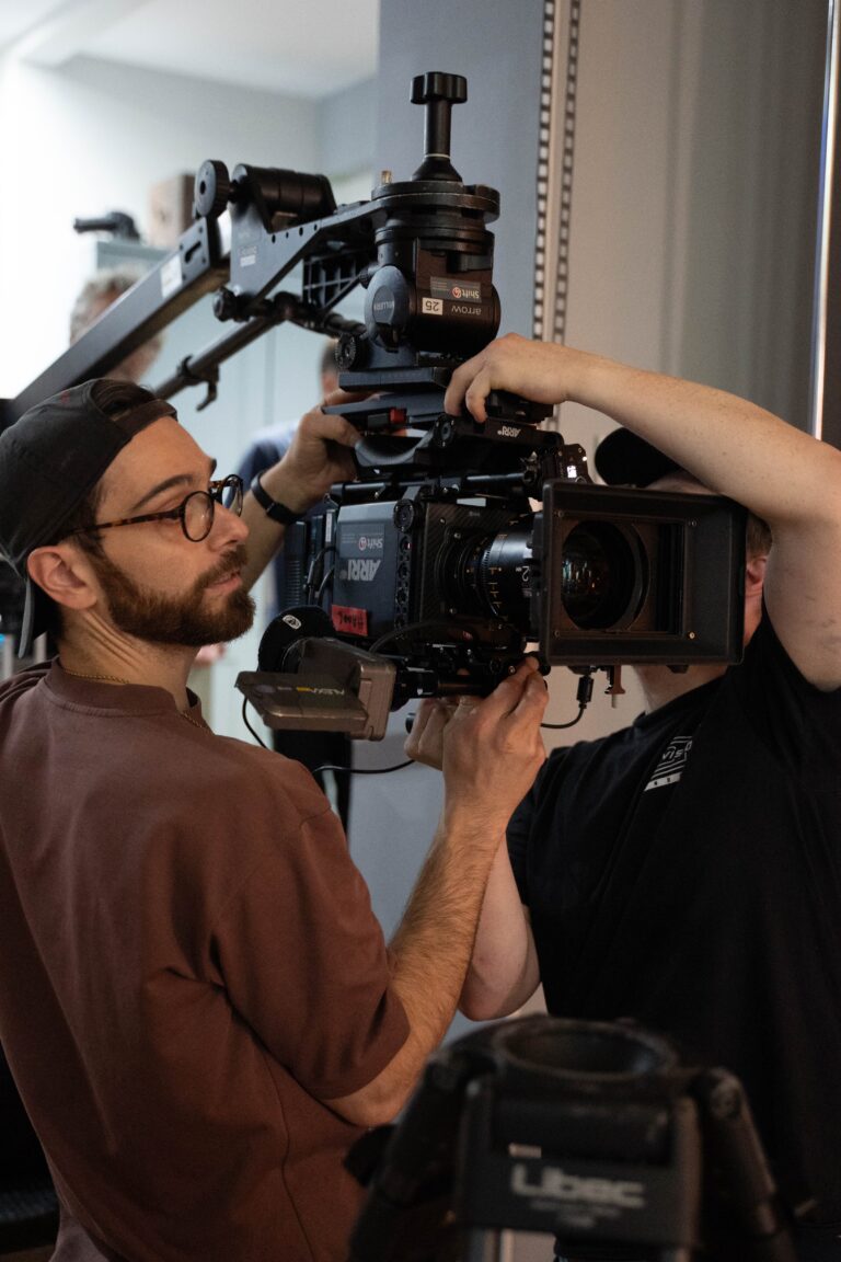 Philippe Theury and Ryan Tiernan set up the camera rig filming WiRED